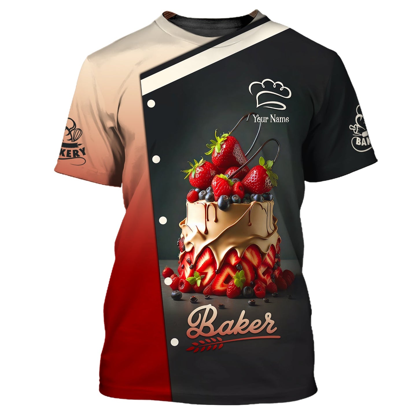 Zipper Hoodie Bakery Custom T-Shirts Sweet Cake 3D Shirt Gif For Baker