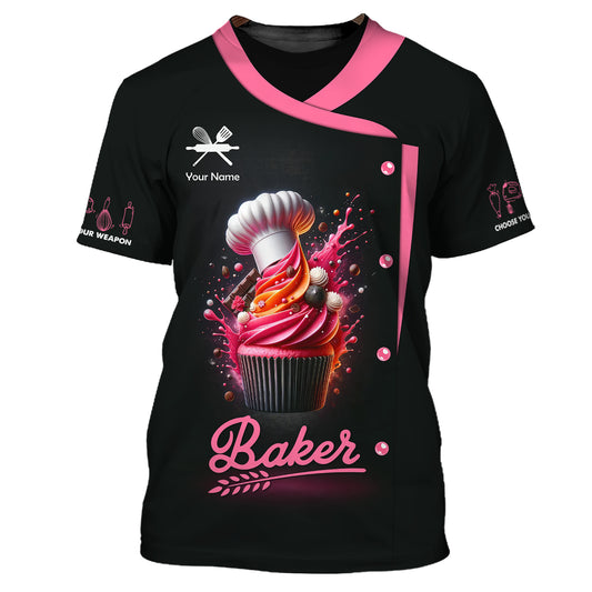 Personalized Custom T-Shirt Cupcake 3D Shirts Gif For Baker