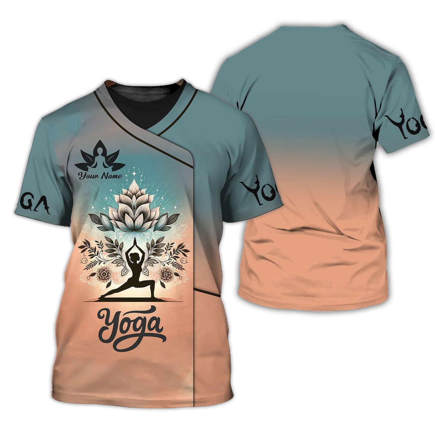 Zipper Hoodie Yoga With Lotus Motifs 3D Shirt Psychic Enlightenment Custom T-Shirts