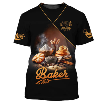 Zipper Hoodie Stack Of Hot And Fresh Bread 3D Shirt Bakery Custom T-Shirts Gif For Baker