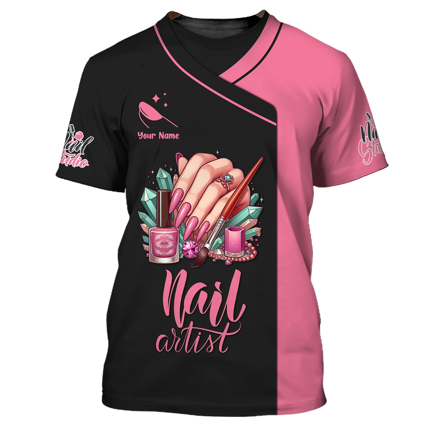 Nails Fancy For Uptown Girl 3D Shirt Nail Aritist Custom T-Shirts