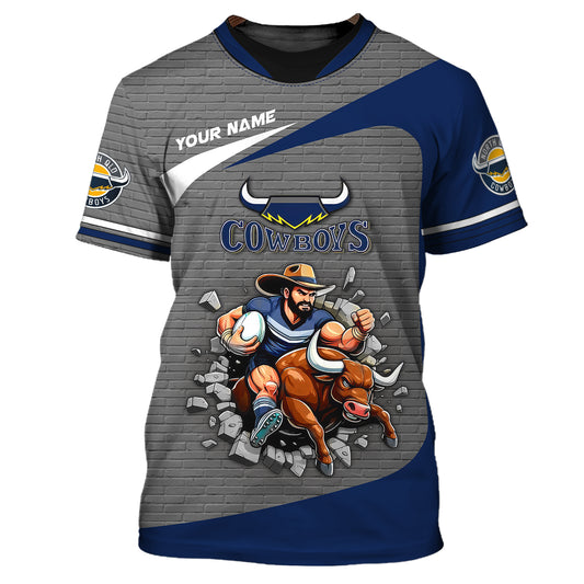 Rugby Lover Custom T-Shirts North Queensland  Cowboys 3D Shirts