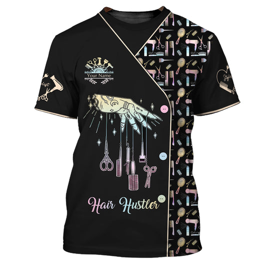 Hair Hustler Custom T-Shirts Hairdresser Tools Wind Chimes 3D Shirt