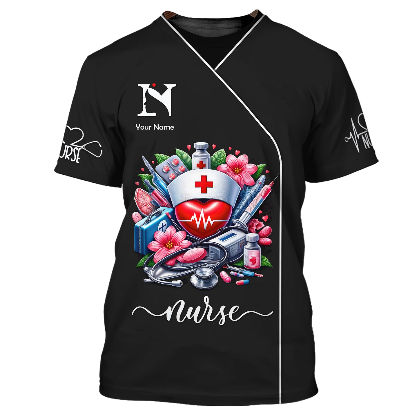 Medical Kit With Heart 3D Shirt Nurse Life Custom T-Shirts Gif For Nusre