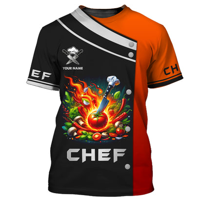 Chef Cooking Unisex Custom T-Shirts Gif For Chef Lover 3D Shirt