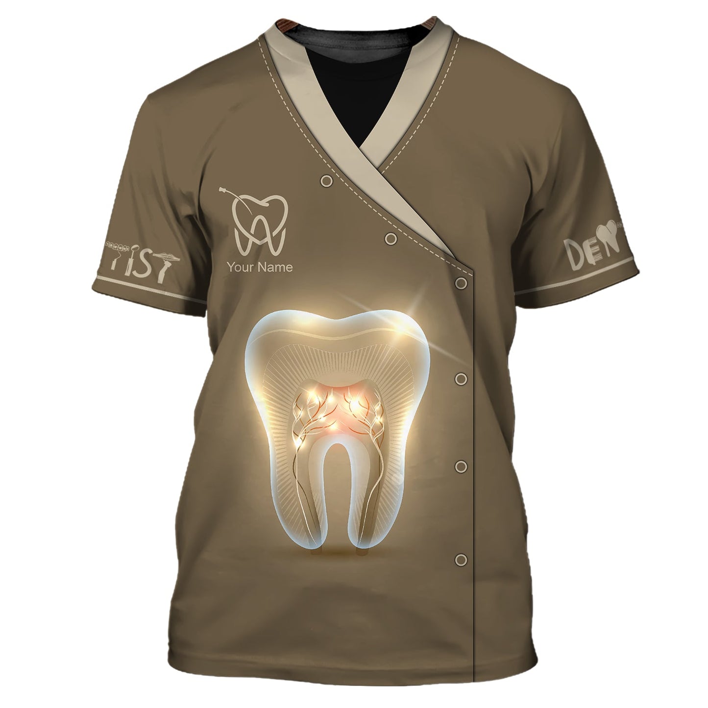 Zipper Hoodie The Tooth Surface Glows 3D Shirts Gif For Dental, Cosmetic dentistry Custom T-Shirts