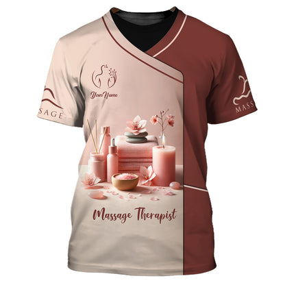 Beautiful Spa Custom T-Shirts Cherry Blossom Therapeutic Massage Set 3D Shirt