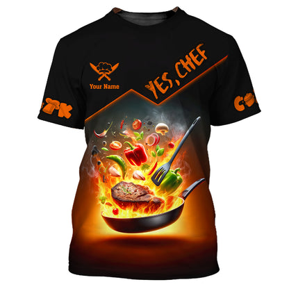 Personalized Custom T-Shirts Chef, Gif For Chef, Pan Of Chef 3D Shirts