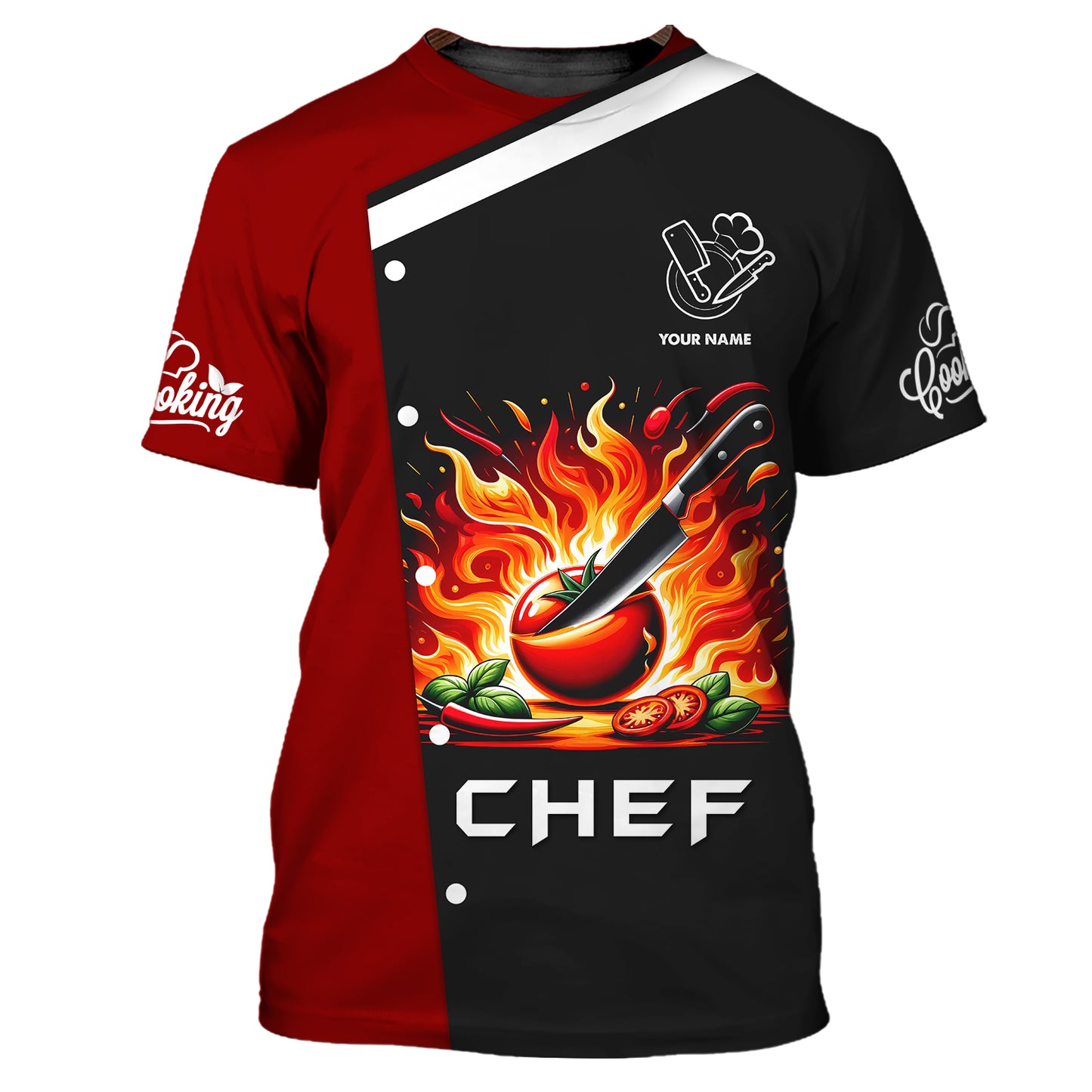 Chef Fire 3D Shirt Gif For Chef Lover Custom T-Shirts