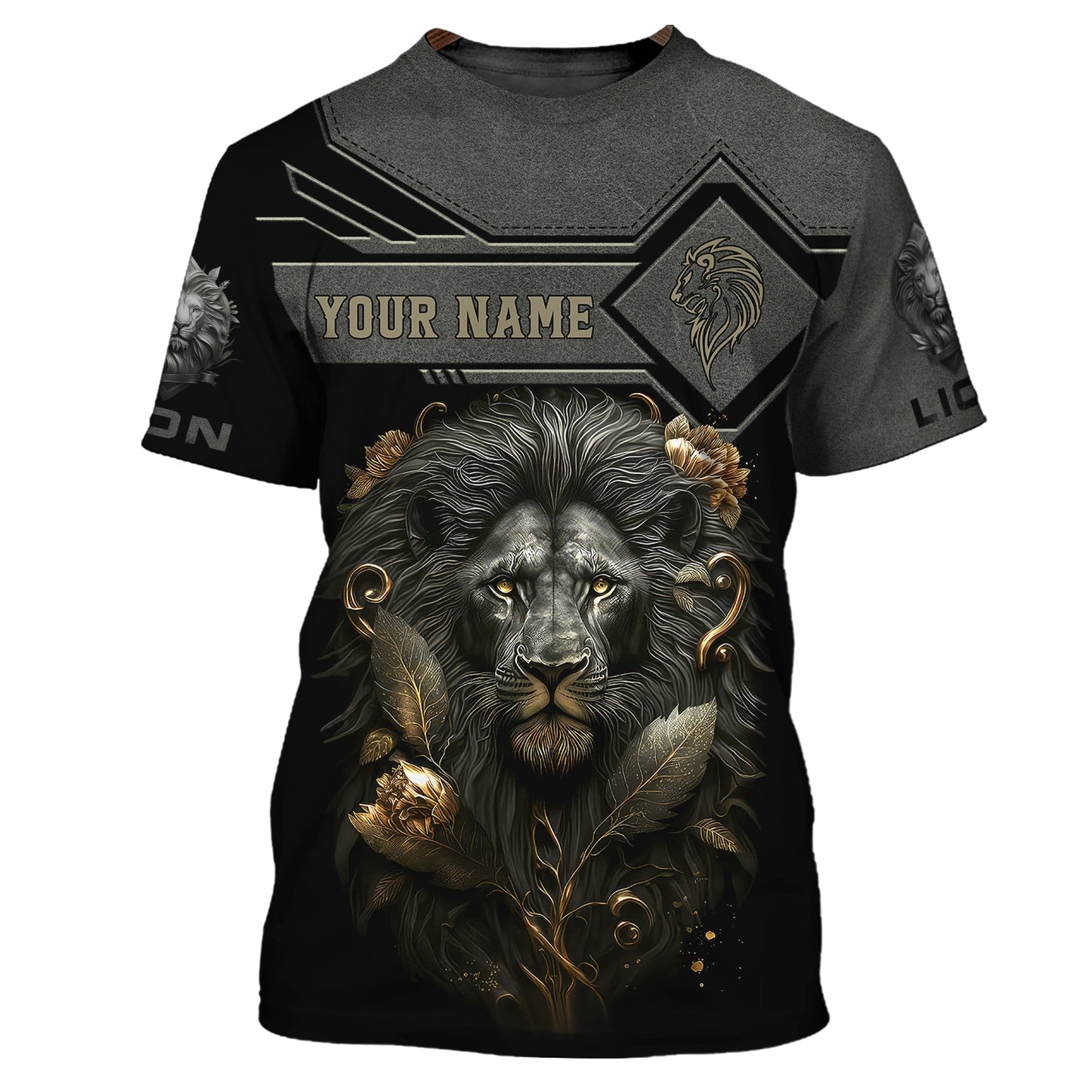 Lion Griesbach Gold And Black Spirit Animal 3D Shirts Lion Custom T-Shirts, Zipper Hoodie