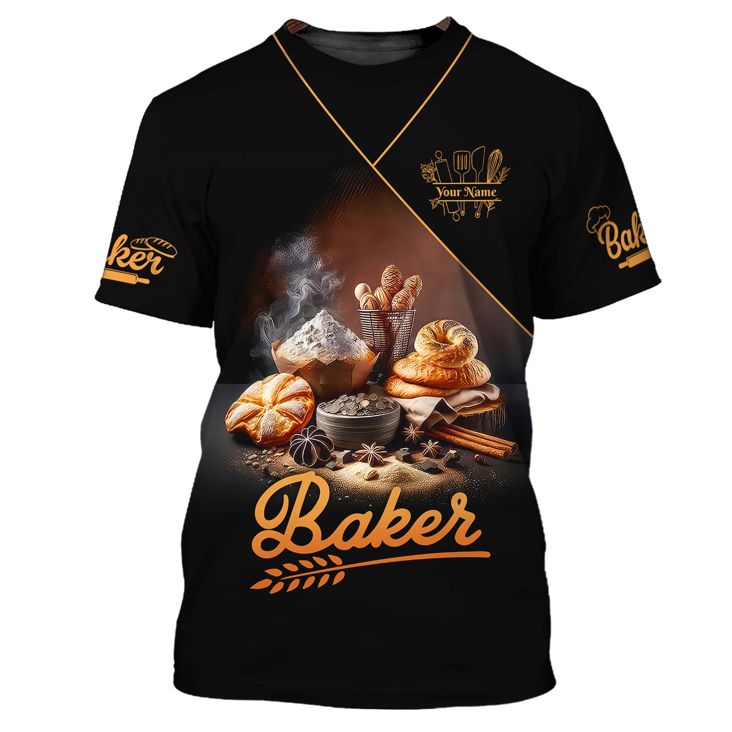 Stack Of Hot And Fresh Bread 3D Shirt Bakery Custom T-Shirts Gif For Baker