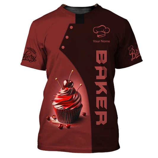 Seductive Cupcakes 3D Shirts Gif For Baker, Bakery Custom T-Shirts