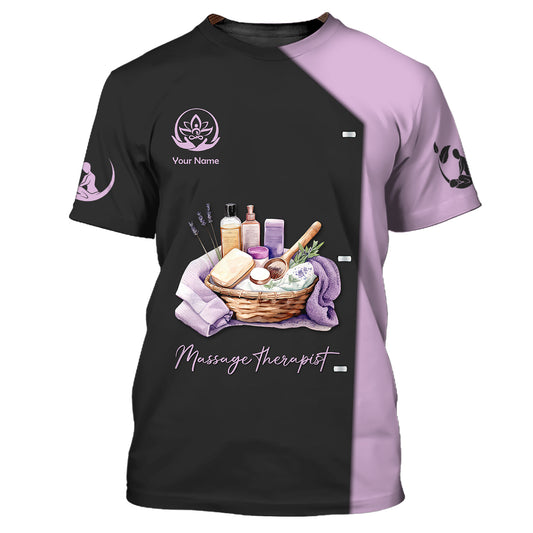 Lavender Physical Therapy 3D Shirt Massage Spa Set Custom T-Shirts, Gif For Therapist