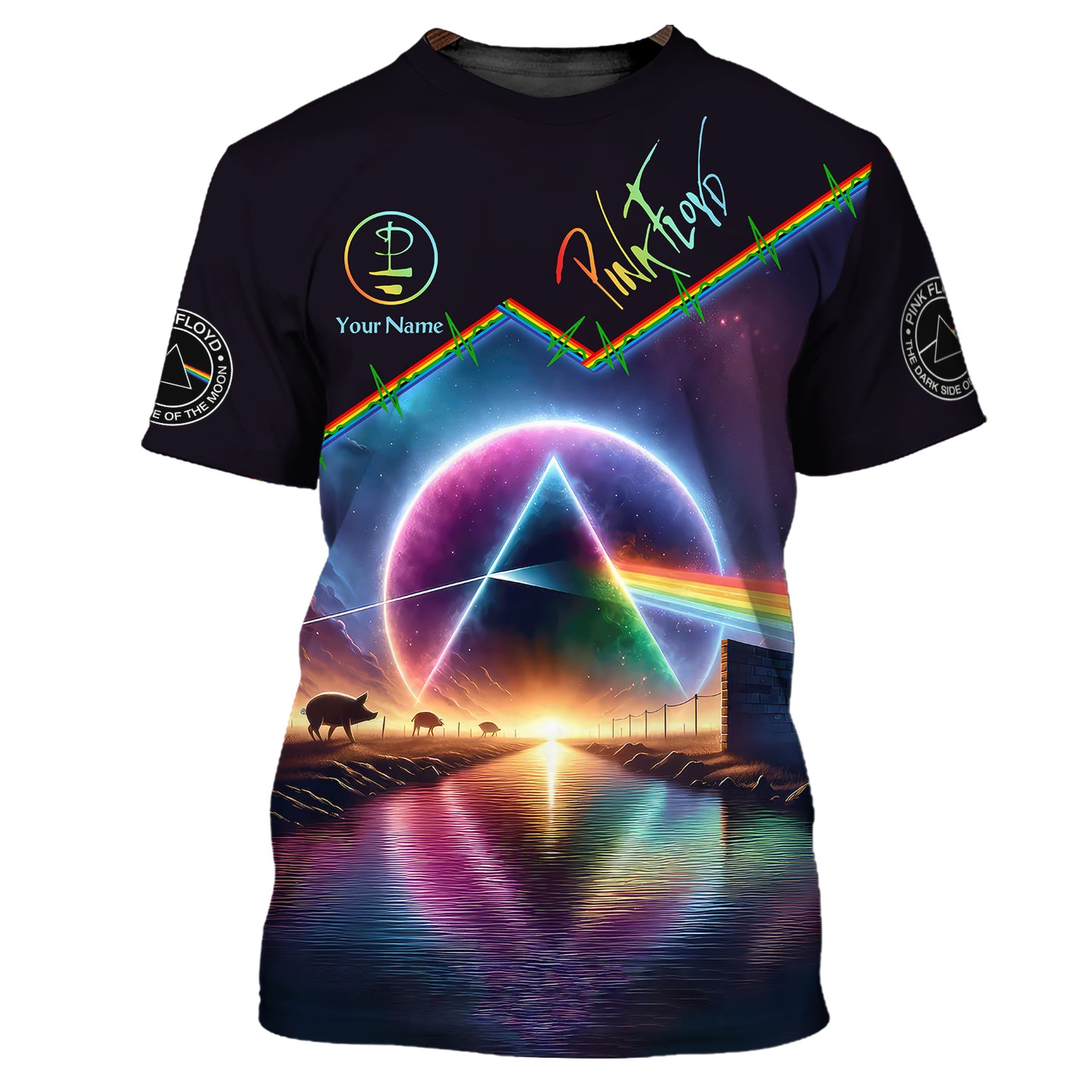 Pink Floyd Custom T-Shirts The Dark Side Of The Moon 3D Shirt