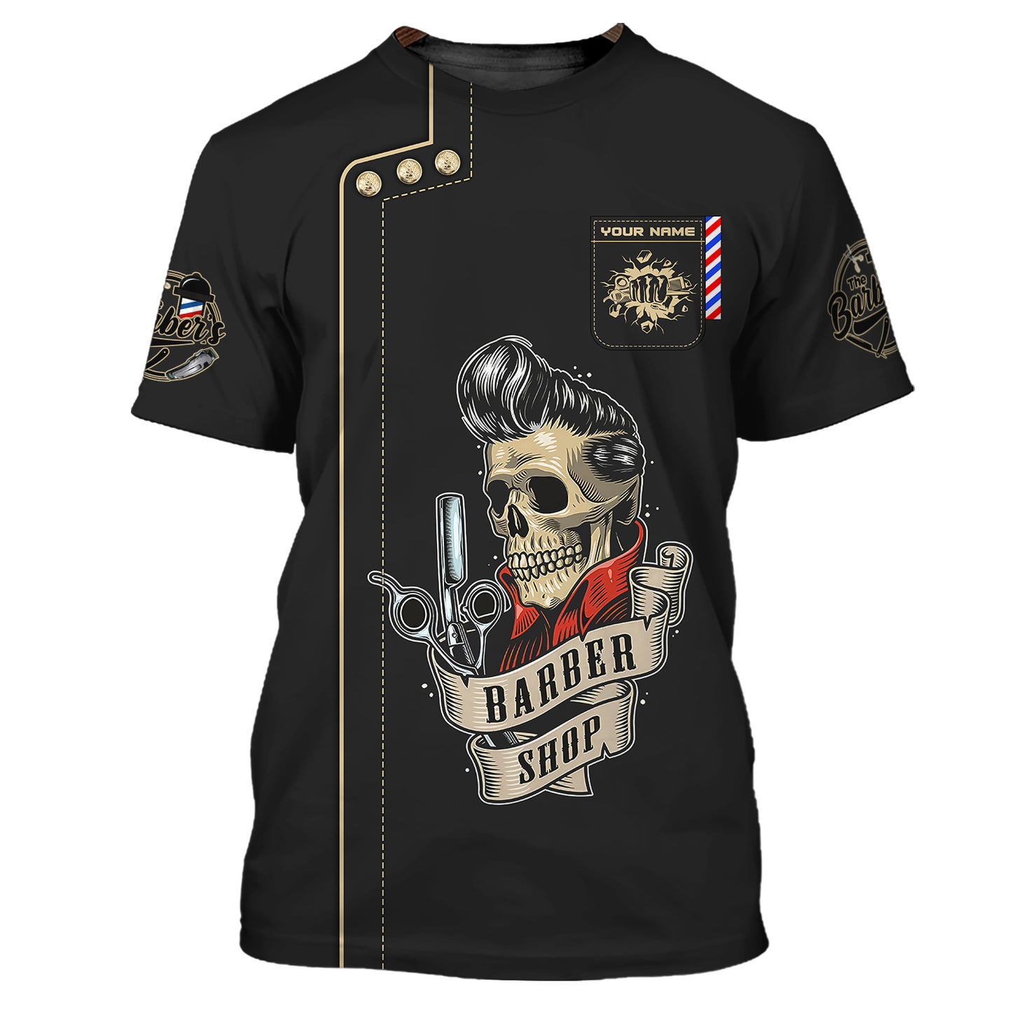 Old School Style Barber 3D Shirt Barbershop Custom T-Shirts