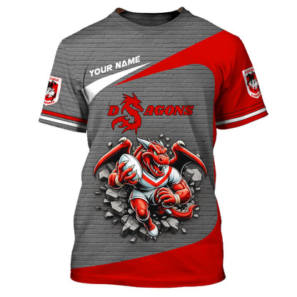 Zipper Hoodie Rugby Custom T-Shirts  St George's Dragon 3D Shirts