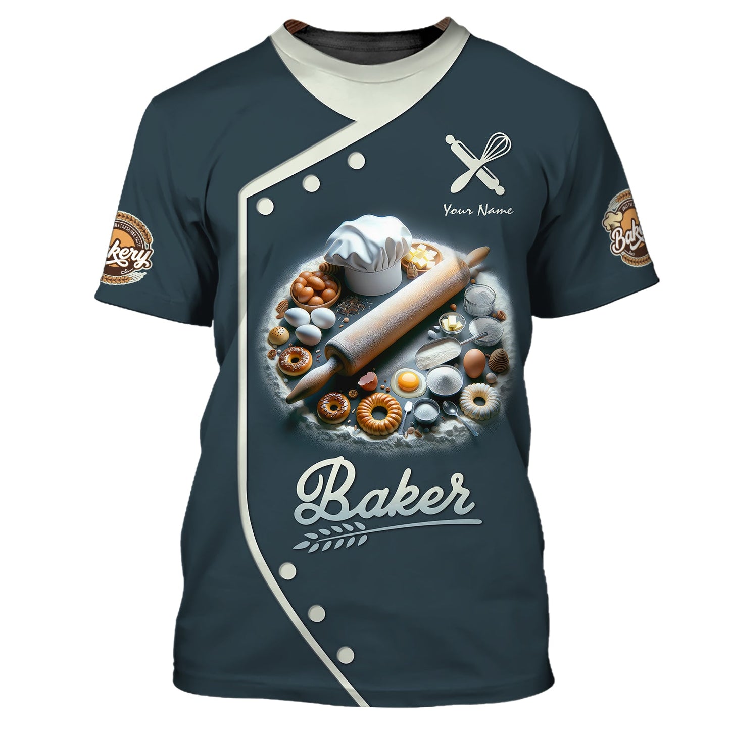 Zipper Hoodie Personalized Baker Custom T-shirt Bakery 3D Shirts