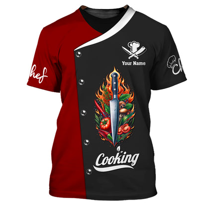 Zipper Hoodie Chef Knife And Vegetable 3D Shirt Chef Cooking Custom T-Shirts