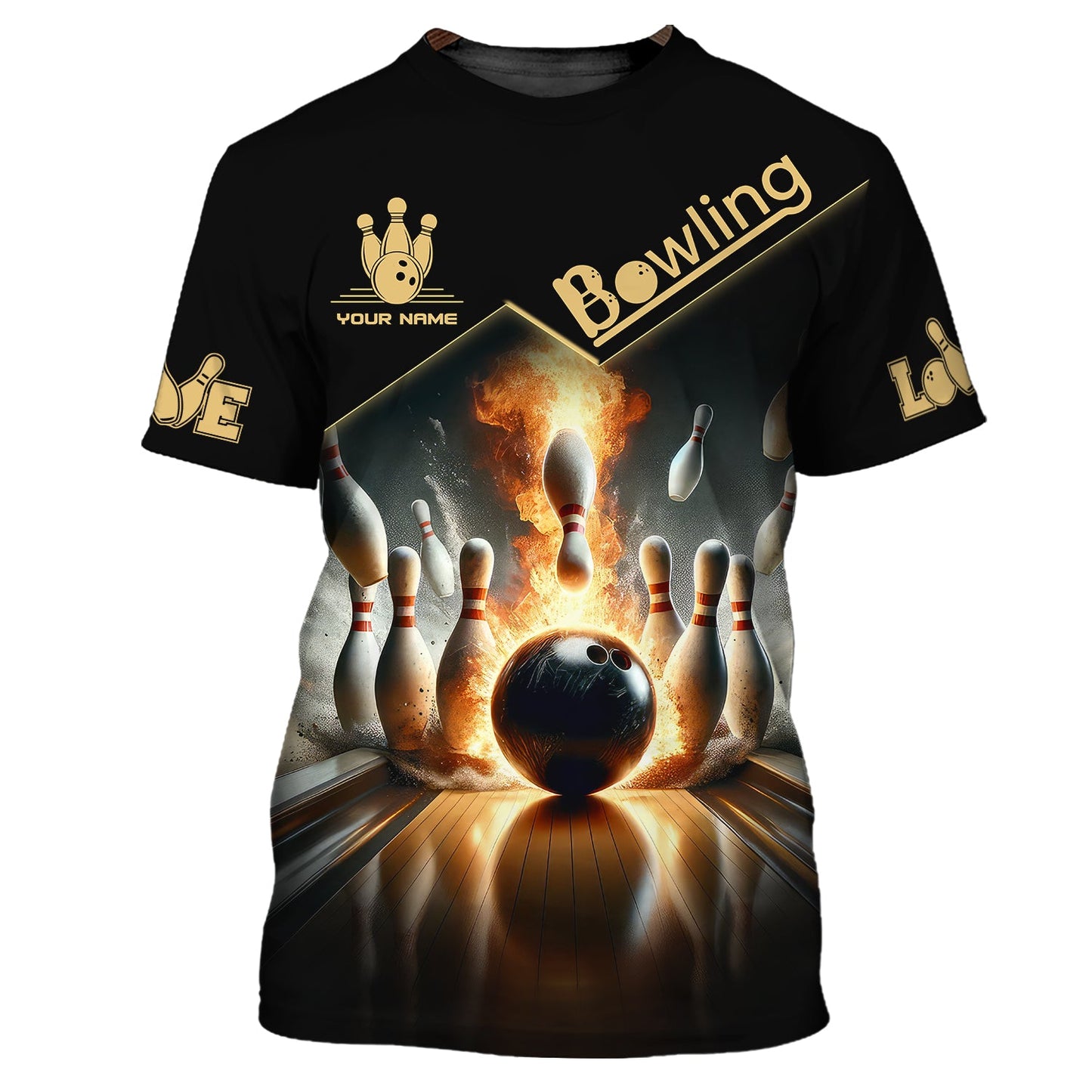 Zipper Hoodie Bowling Strike Custom T-Shirts Gif For Bowling Athlete 3D Shirt, Hoodie