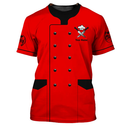 Chef Uniform Custom T-Shirts Red Cooking Chef Custom T-Shirts