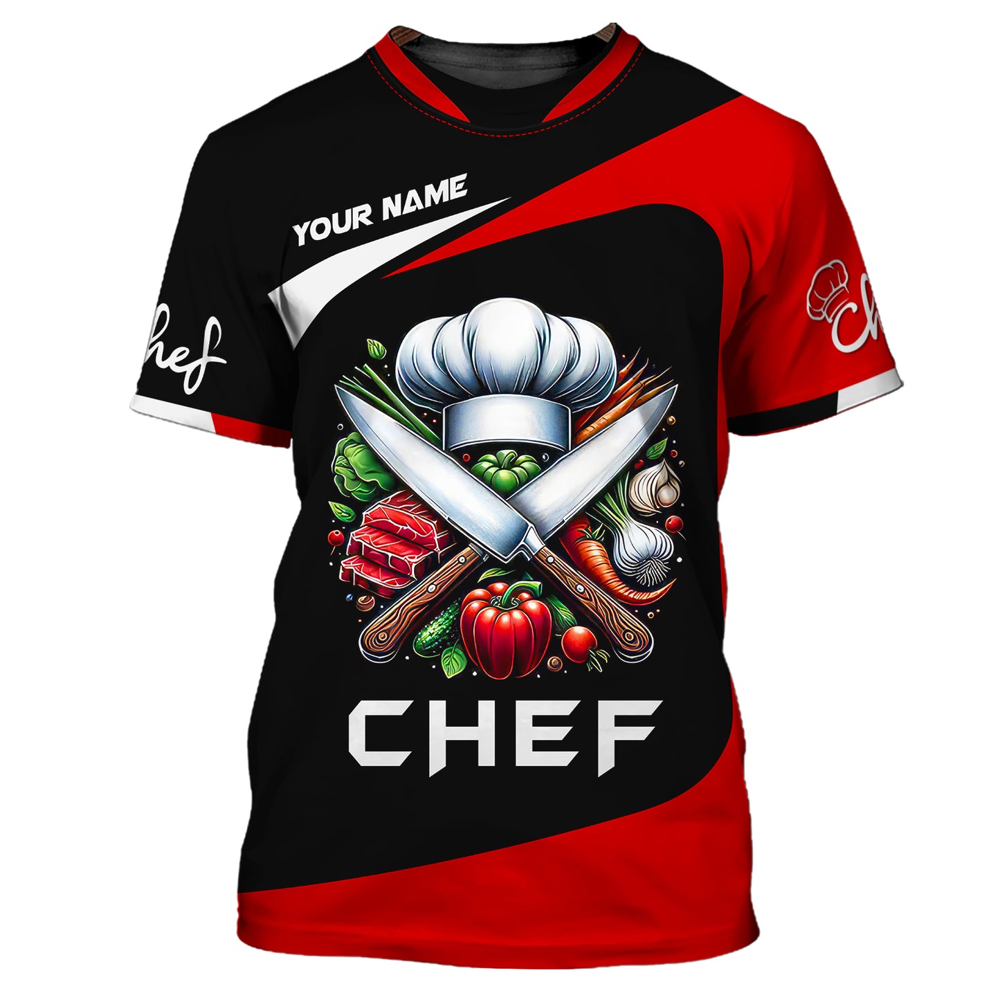 Unisex Knives Chef Custom T-Shirts Gif For Chef, Cooking Chef 3D Shirt