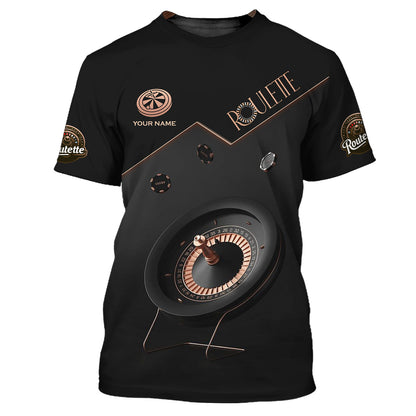 Roulette Black Luxury 3D Shirt Casino Custom T-Shirts