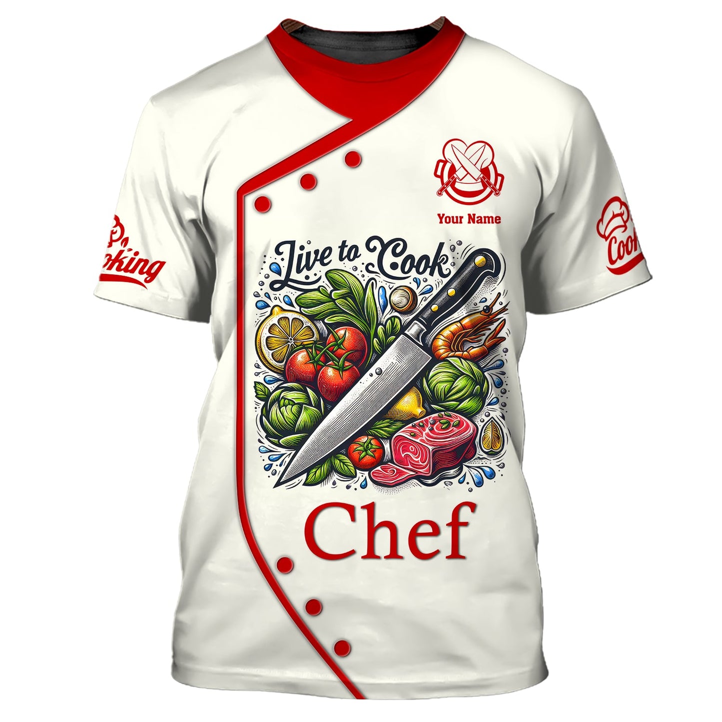 Zipper Hoodie Unisex Knives Cooking Chef Custom T-Shirts Gif For Chef Lover