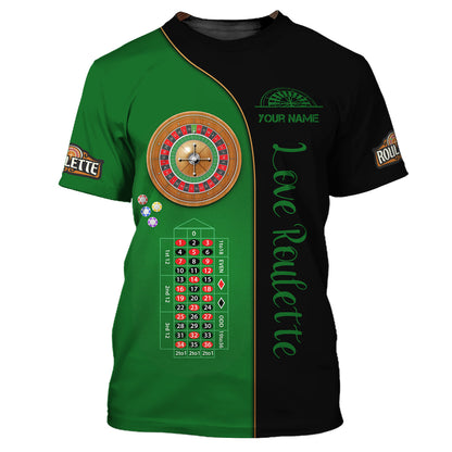 European Roulette Table 3D Shirt Casino Custom T-Shirts