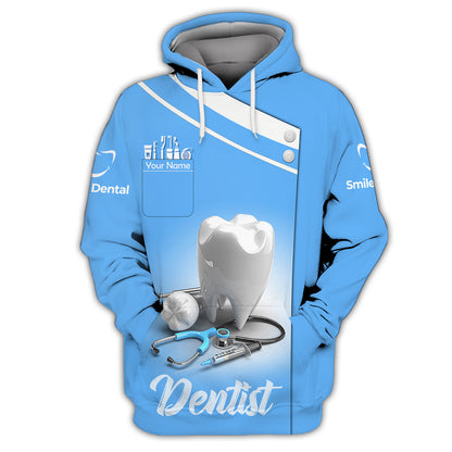 Teeth And Stethoscope 3D Shirt Dental Custom T-Shirt Gif For Dentist