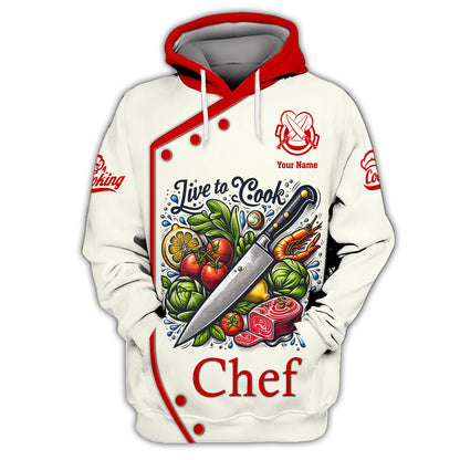 Unisex Knives Cooking Chef Custom T-Shirts Gif For Chef Lover