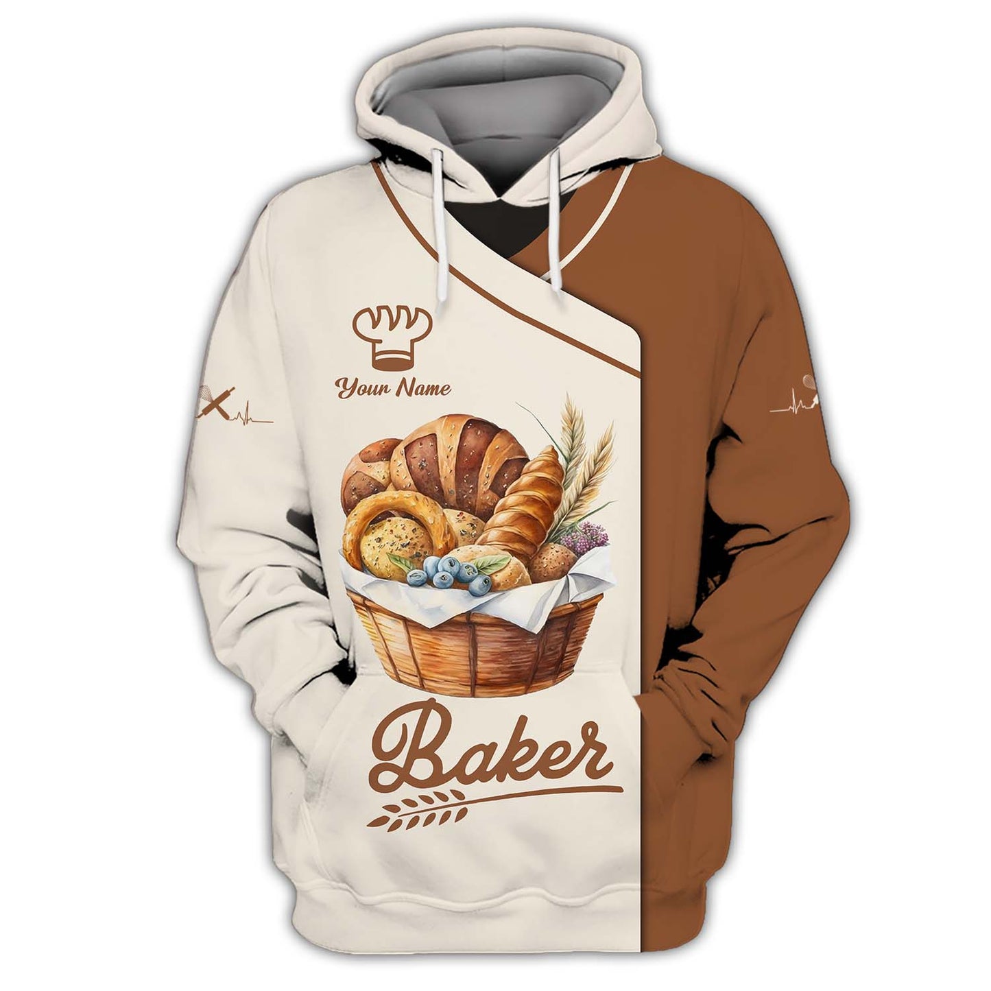 Baker Custom T-Shirts Bakery Bread 3D Shirt, Zipper Hoodie