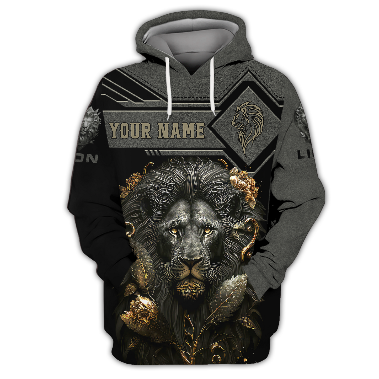 Lion Griesbach Gold And Black Spirit Animal 3D Shirts Lion Custom T-Shirts, Zipper Hoodie