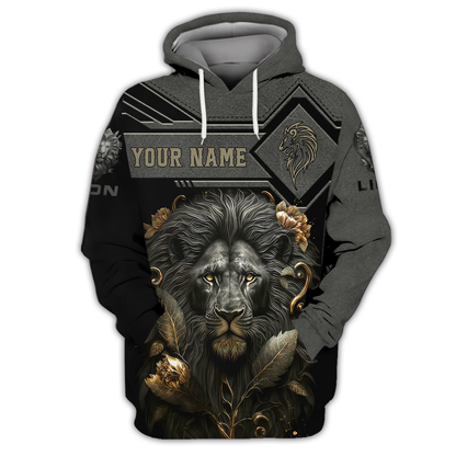 Lion Griesbach Gold And Black Spirit Animal 3D Shirts Lion Custom T-Shirts, Zipper Hoodie