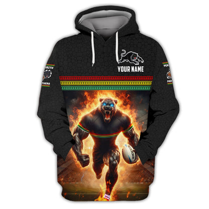 Zipper Hoodie Penrith Panthers Angry 3D Shirt Rugby Custom T-Shirts