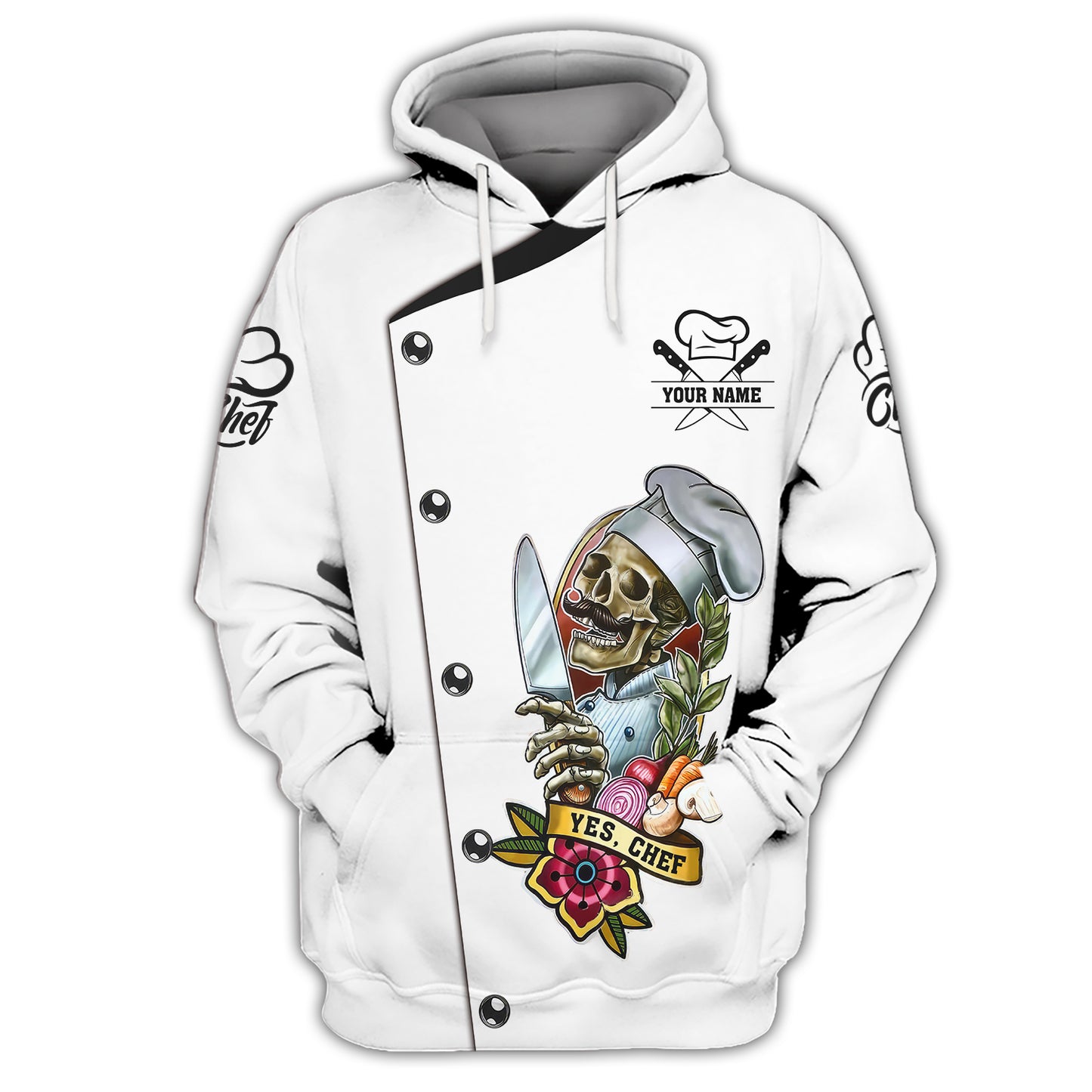 Skull Knives Chef 3D Shirt Knife Cooking Chef Custom T-Shirts