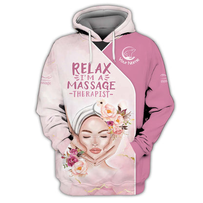 Zipper Hooodie Skin Care Relax 3D Shirts Massage Spa Beauty Custom T-Shirts