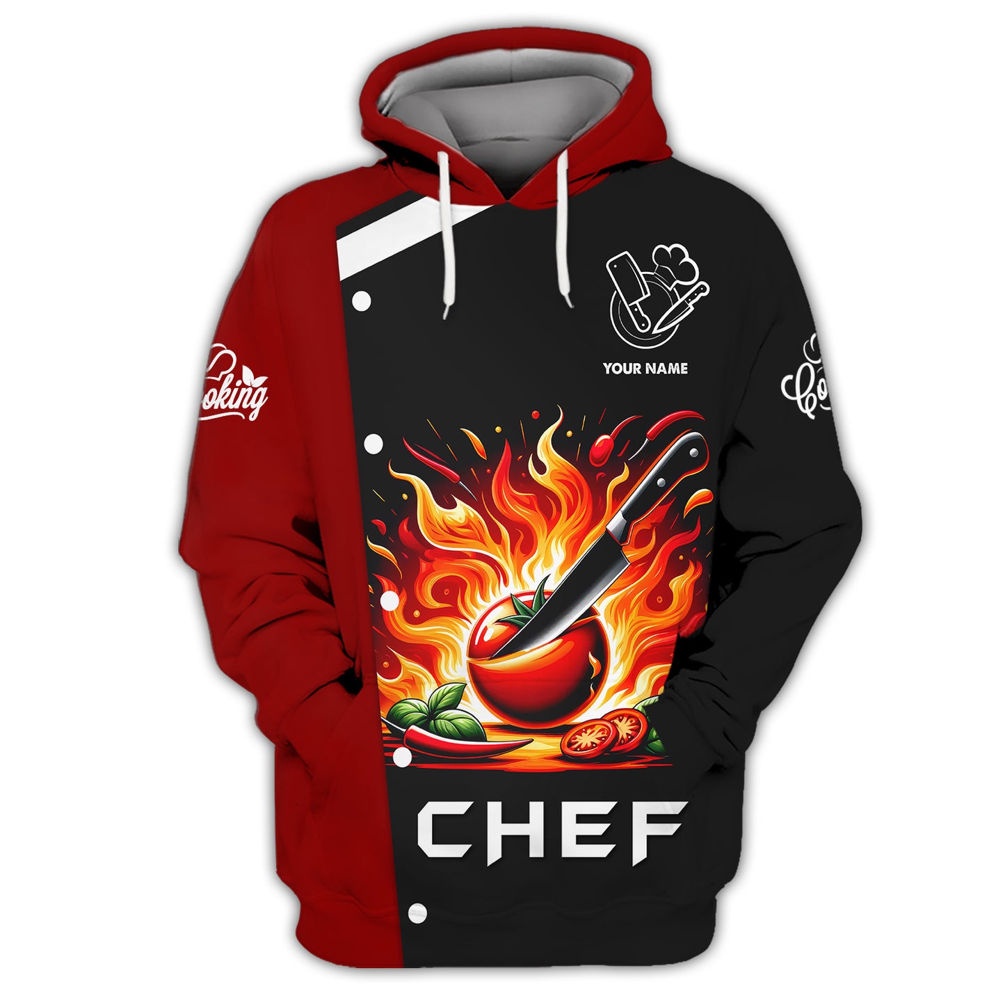 Chef Fire 3D Shirt Gif For Chef Lover Custom T-Shirts