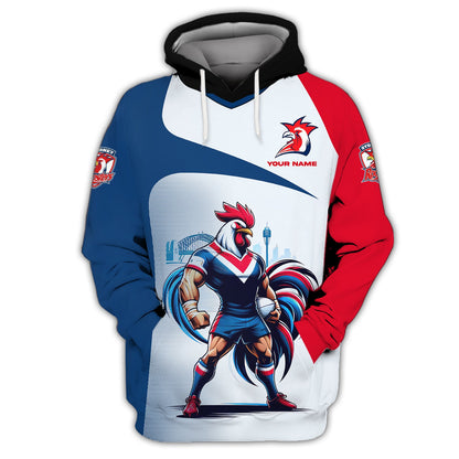 Zipper Hoodie Sydney Roosters 3D Shirt Rugby Custom T-Shirts