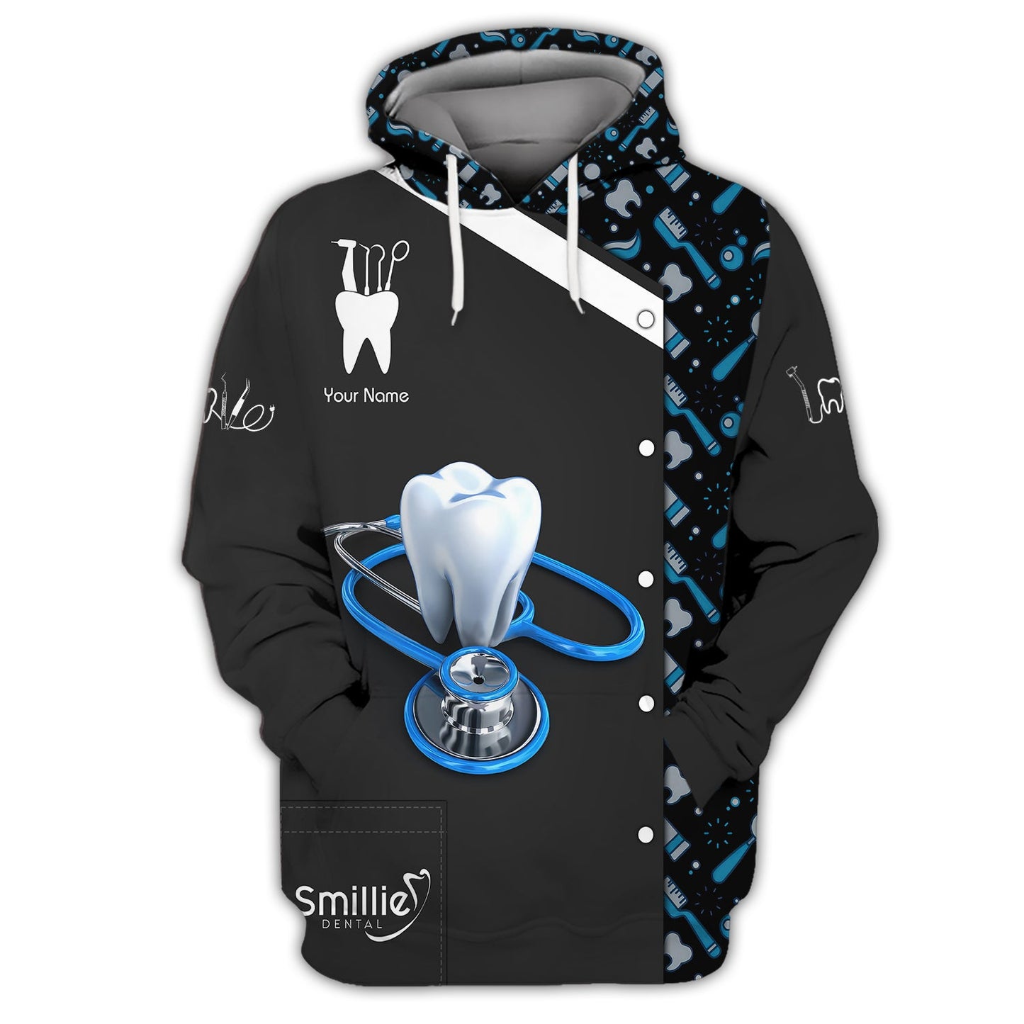 Zipper Hoodie Personal Dentistry 3D Shirt Dental Custom T-Shirts