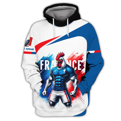 French Rugby League Federation 3D Shirts Rubgy Custom T-Shirts