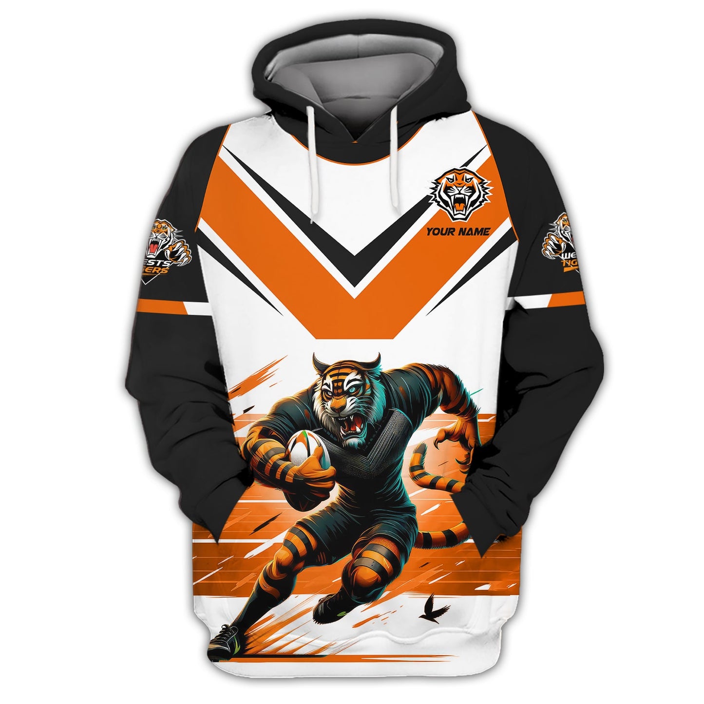 Zipper Hoodie Rugby Lovers Custom T-Shirts  West Tigers 3D Shirt