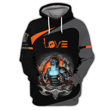 Zipper Hoodie Welder In Mechanical Mask 3D Shirt Mechanical Profession Custom T-Shirts