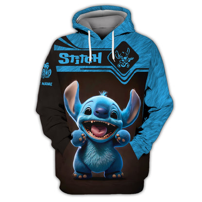 Zipper Hoodie Disney Custom T-Shirts Cute Stitch 3D Shirts