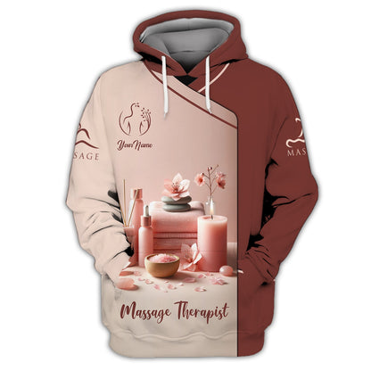 Zipper Hoodie Beautiful Spa Custom T-Shirts Cherry Blossom Therapeutic Massage Set 3D Shirt