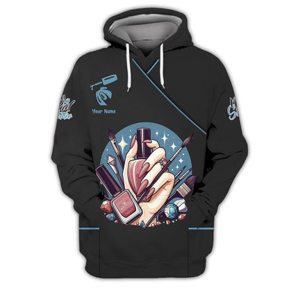 Zipper Hoodie Nails Aura Tools 3D Shirt Nail Artist Custom T-Shirts