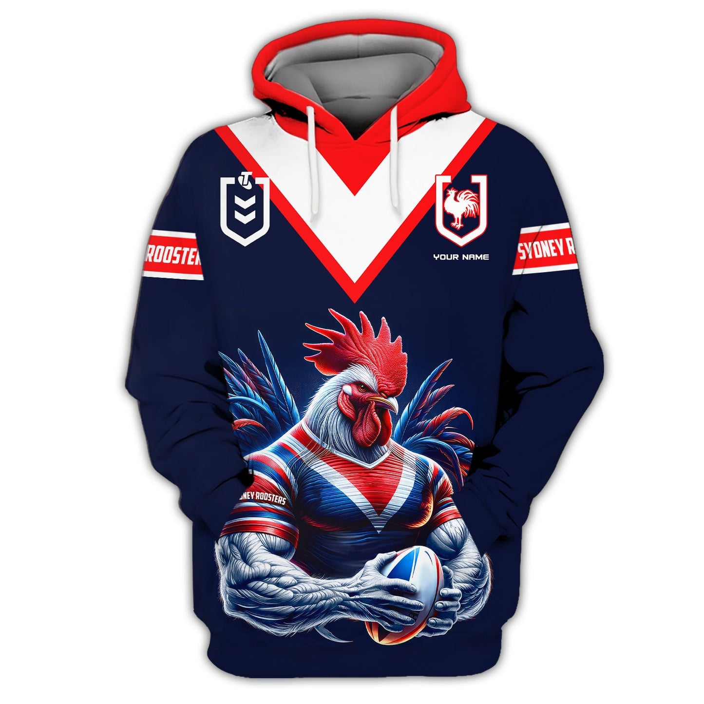 Zipper Hoodie Rugby Lover Custom T-Shirts Sydney Roosters 3D Shirt