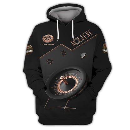 Zipper Hoodie Roulette Black Luxury 3D Shirt Casino Custom T-Shirts