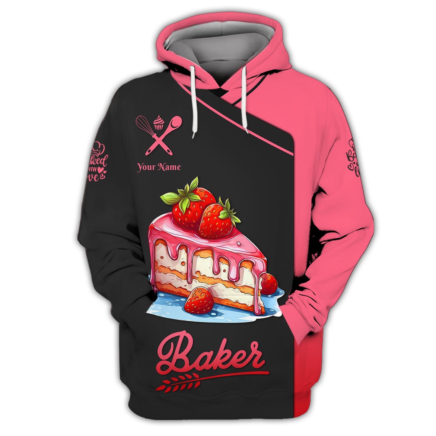 Zipper Hoodie Personalized Bakery Custom T-Shirt Baker 3D Shirts