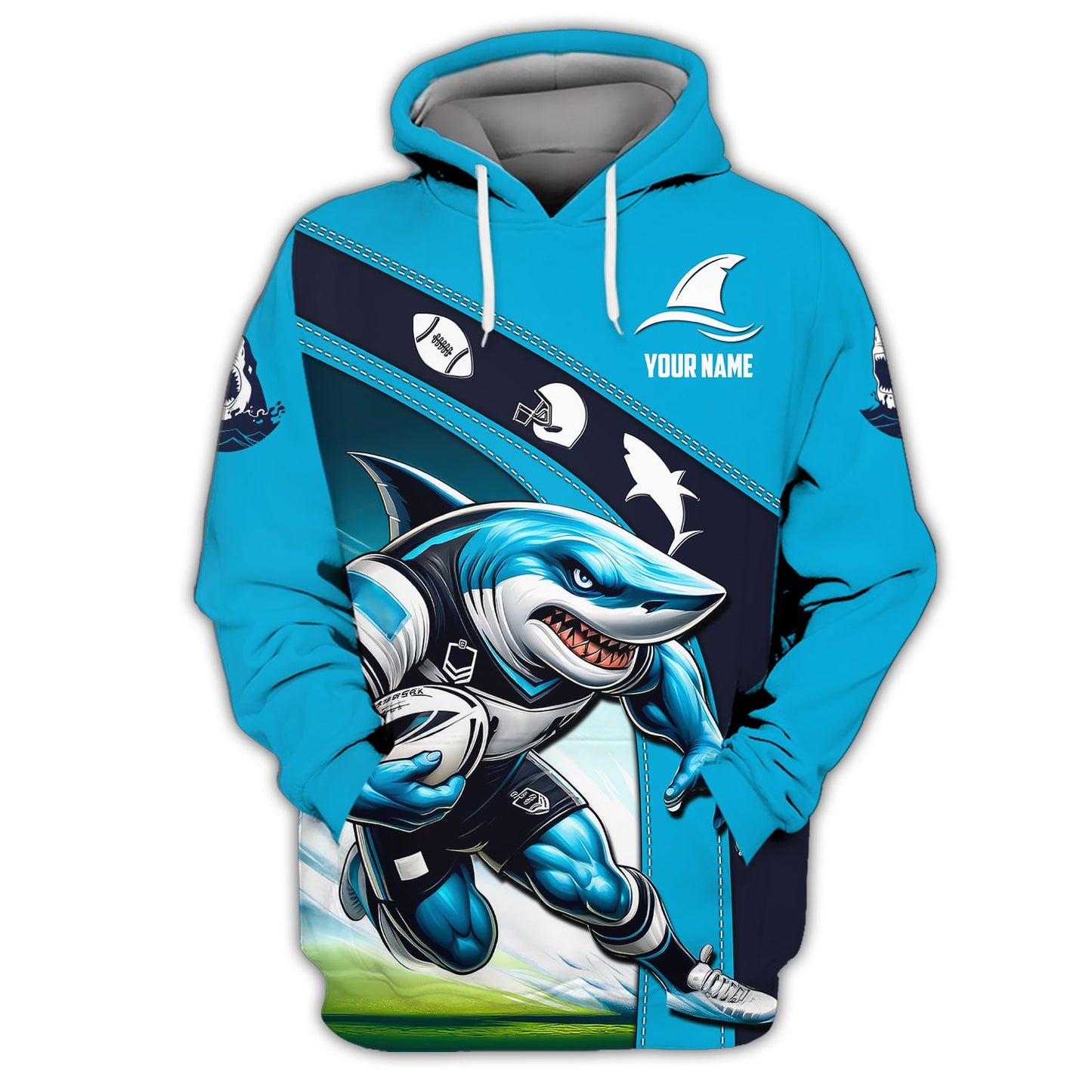 Zipper Hoodie The Sharks Union 3D Shirt Rugby Custom T-Shirts