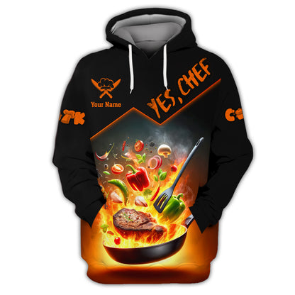 Personalized Custom T-Shirts Chef, Gif For Chef, Pan Of Chef 3D Shirts